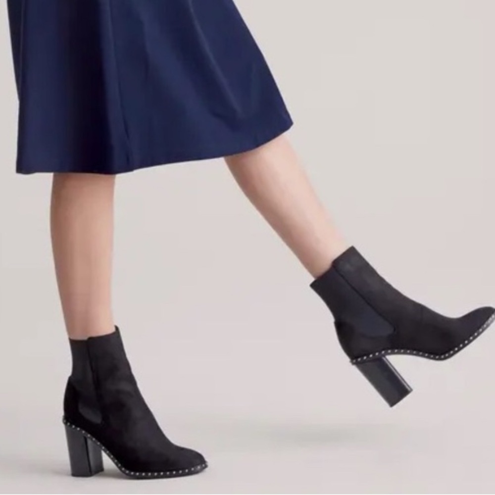 Rag & Bone Romi Waxy Black Leather Chelsea Studded Boots